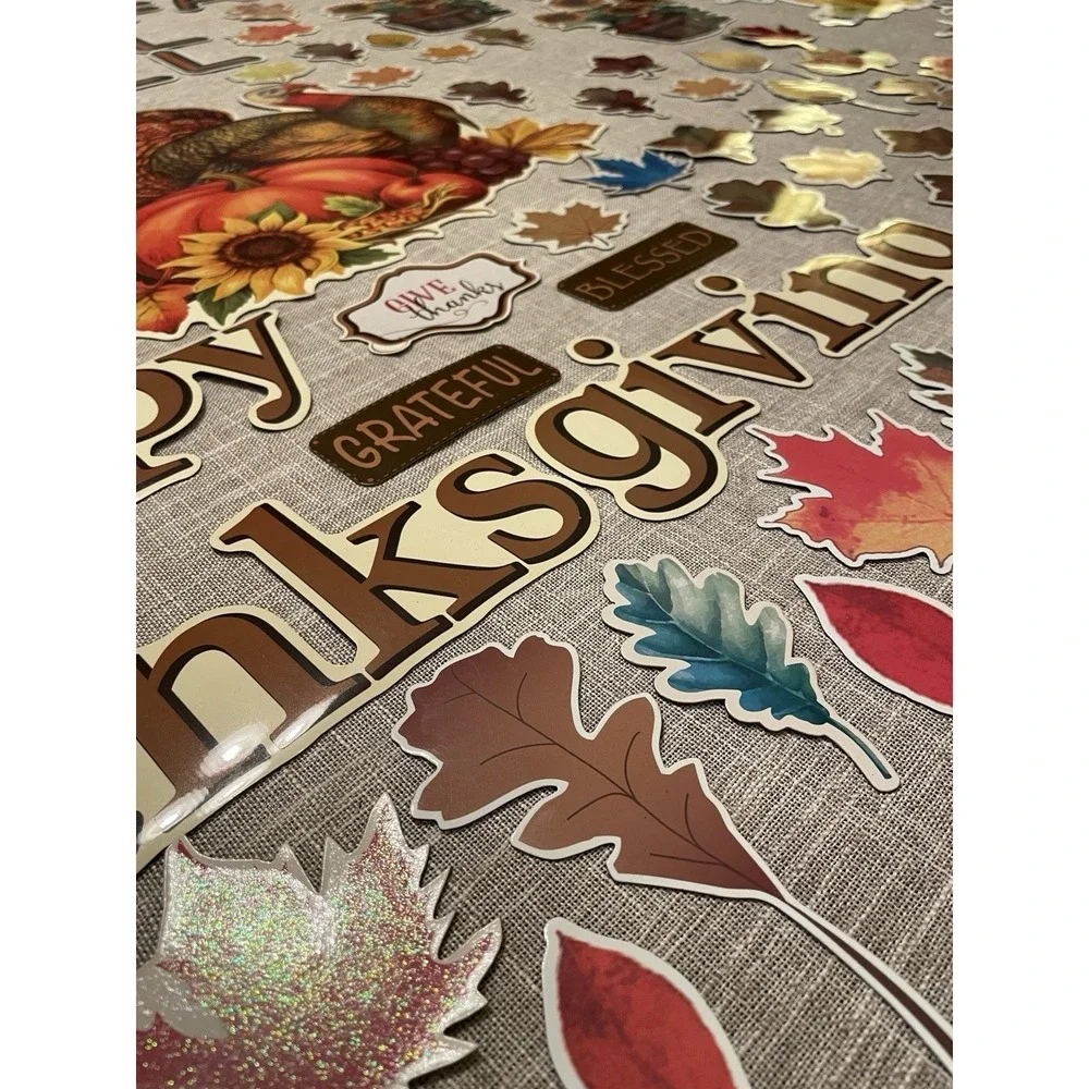Vtg Die Cut Large Fall Autumn Thanksgiving Magnets Glossy Flexible Turkey Garage